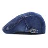 New beret rhombus plaid cap blue denim hat fashion men's and women's forward hat