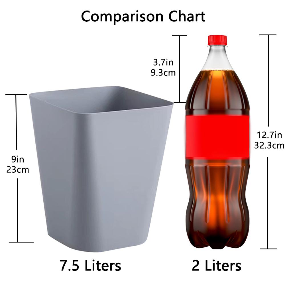 2 Trash Cans, Waste Paper Basket, Garbage Recycler, Desktop Trash Can, Suitable for Office, Kitchen, Toilet, Bathroom, Gray