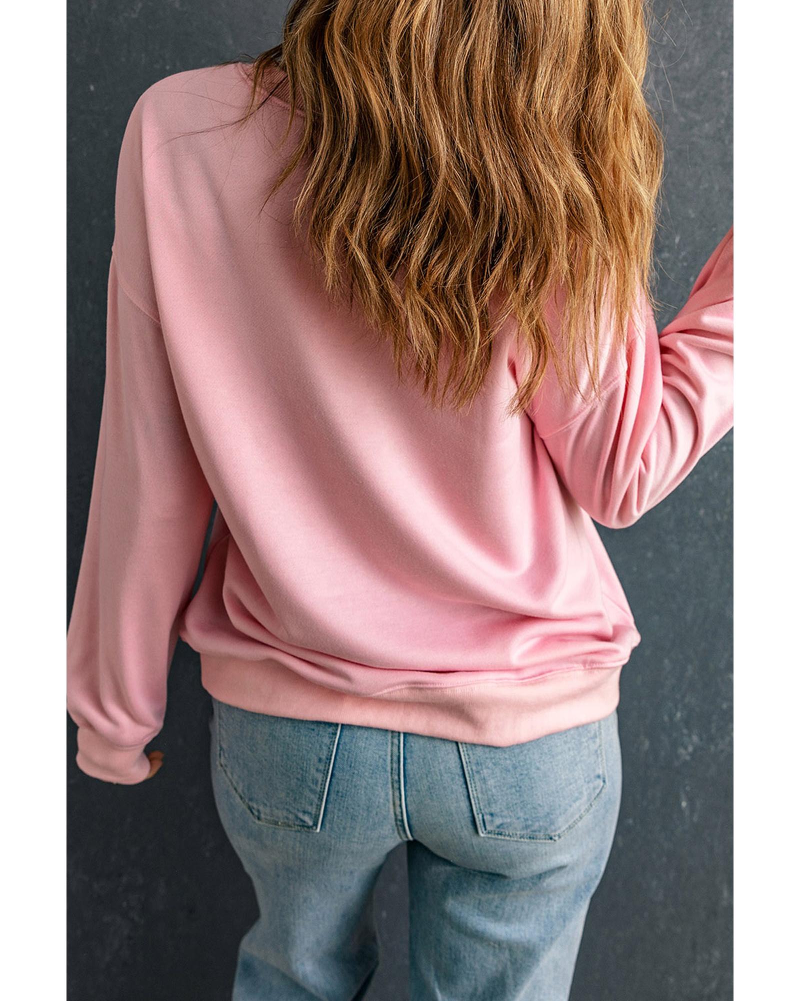 

Azura Exchange Pink Leopard AMEN Graphic Pullover Sweatshirt XL рожевий