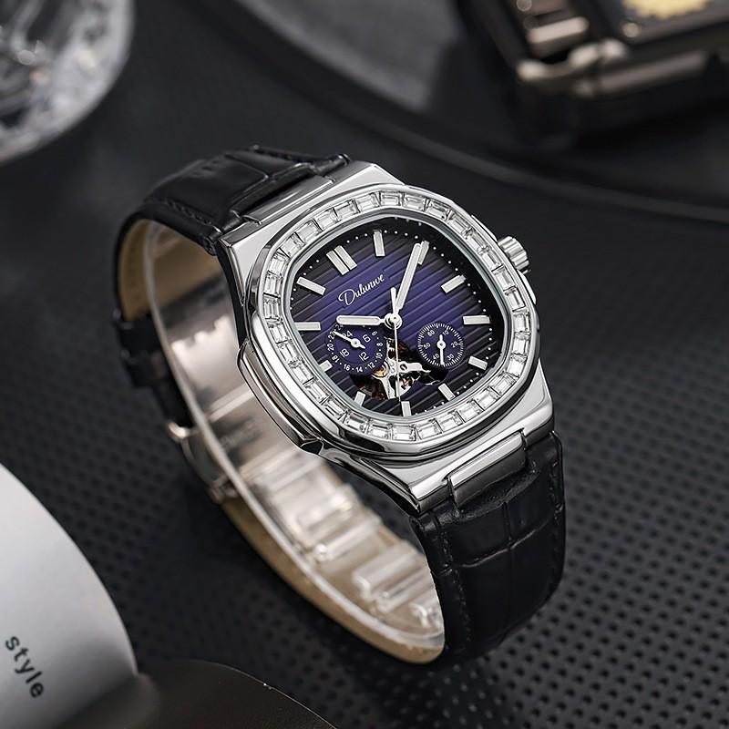 Durenwei Men's Luminous Nautilus Automatic Waterproof Watch with Transparent Skeleton Design