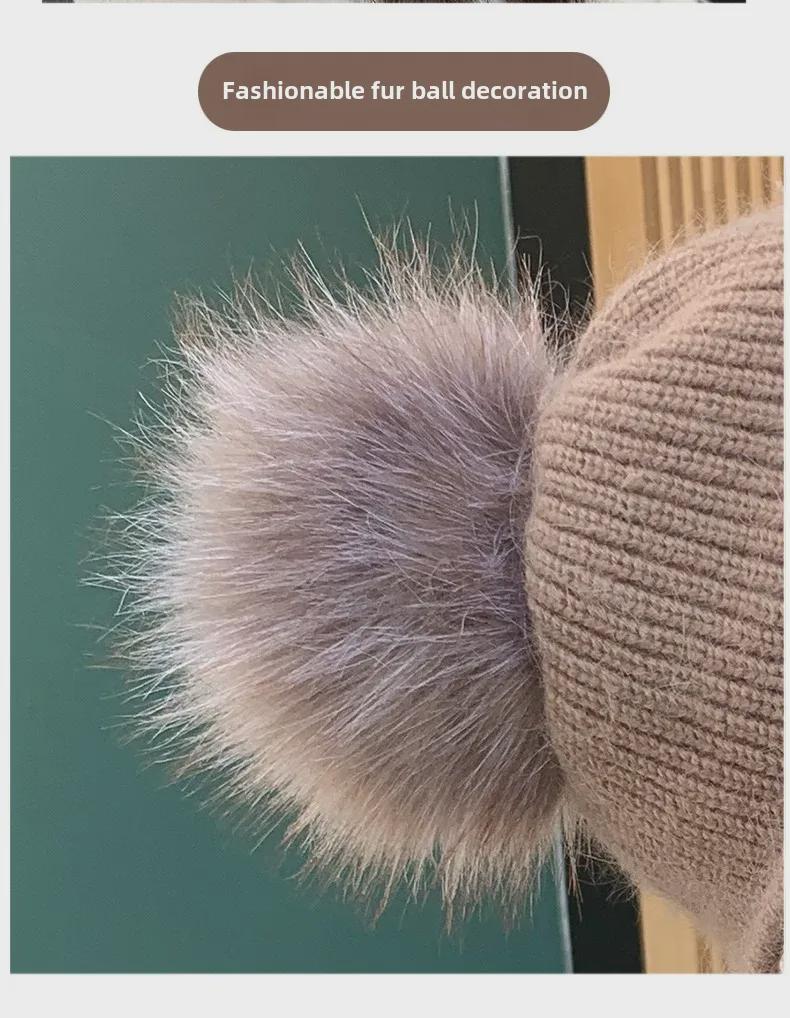 Women's Korean Style Wool Hat & Scarf Set – Cute, Cold-Proof, Ear & Neck Protection for Autumn/Winter