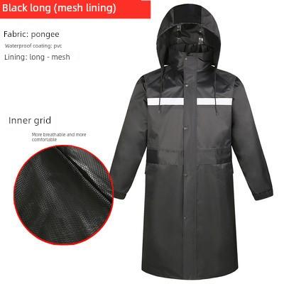 Rainproof Long Reflective Raincoat Adult Breathable Sanitation Property Security Duty Labor Protection Trench Coat Full Body Raincoat