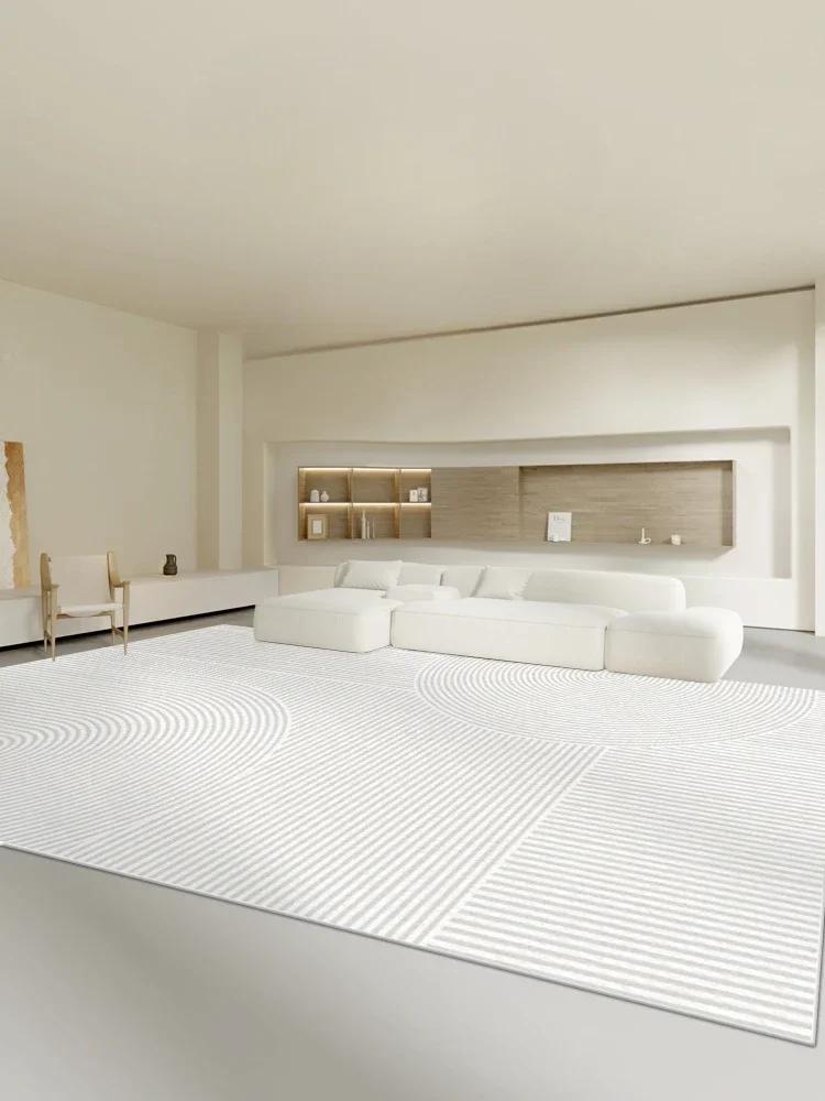 Living Room Oversized Carpet White Lines Bedroom Carpets Minimalist Stripes Home Rug Fluff Non-slip Machine Washable Rugs Tapete