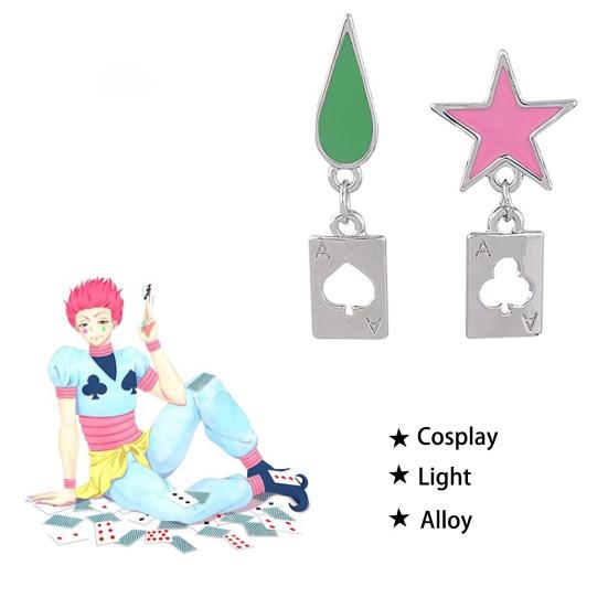 Hunter Anime Cosplay Poker Joker Ear Stud Earring for Hisoka Jewelry Accessories