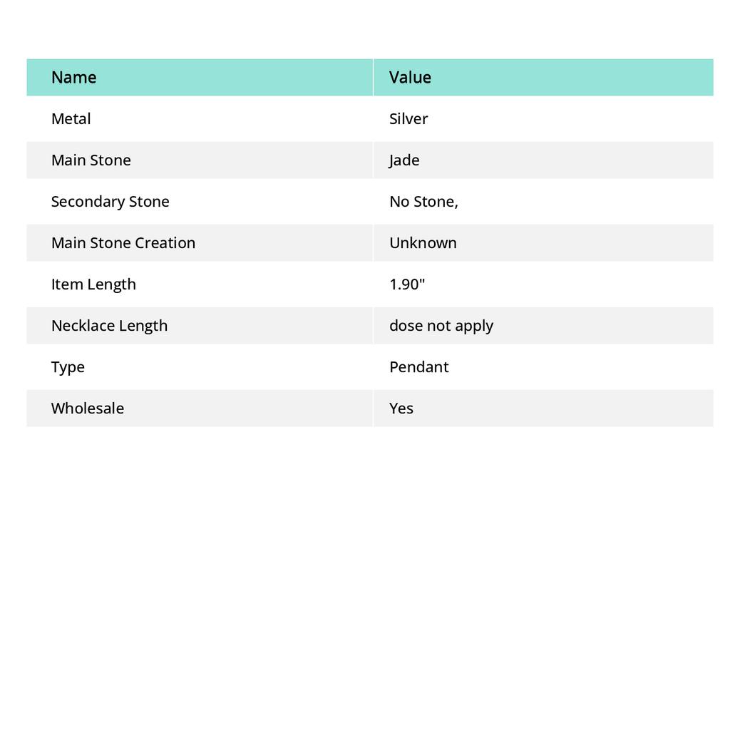 Green Jade Gemstone Pendant Handmade Ethnic Unique Design Jewelry 1.9" n8y84