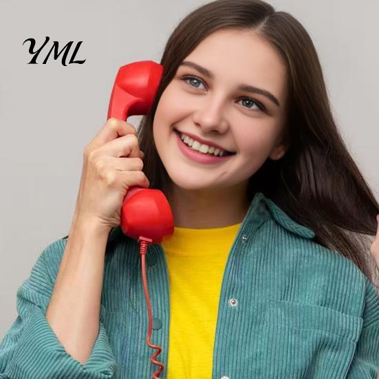 Type-C Landline Telephone Handset Vintage Receiver for Cell Phone, 3.5mm Wired Retro Phone Handset, Universal Smartphone Handheld