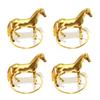 Standing Horse Napkin Ring Metal Horse Shaped Napkin Rings Gold Western Equestrian Napkin Buckle for Christmas Banquet Party Table Decoration