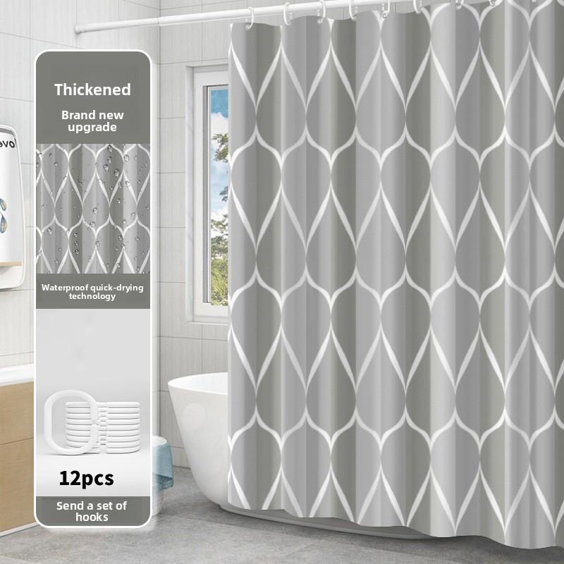 Curtains Shower Weighted Mould Proof Resistant Grey Black Shower Curtain Machine