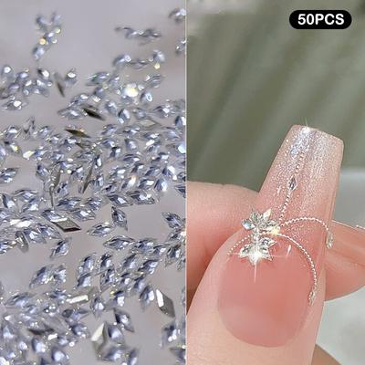50 szt. paznokci mini cyrkonie urocze błyszczące kryształki kolekcja mieszanych kolorów luksusowe akcesoria do manicure