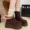 Fashion 2025 Winter Women Warm Cotton Snow Boots Comfort Fur Shoes Concise Platform Thick Bottom Short Botas De Mujer