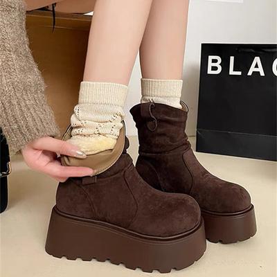 2025 Hiver Femmes Chaud Coton Bottes de Neige Confort Fourrure Chaussures Concis Plateforme Semelle Épaisse Courtes Botas De Mujer