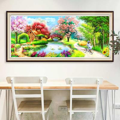 5D DIY voller runder Bohrer Diamant Malerei Landschaft Haus Stickerei Landschaft Baum Mosaik Bild Strass Kunst Home Decor