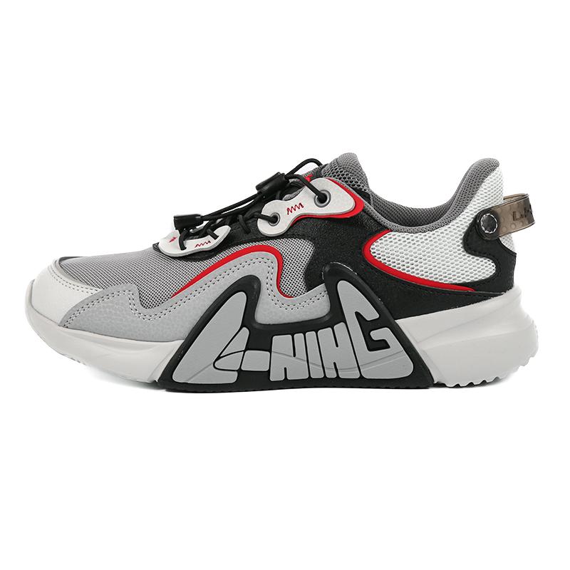 

Li Ning Детская Мода Спорт Универсальные Низкие Повседневные Кроссовки Детские кроссовки Теневой-Серый Черный Светло-Серый YKCU266-3 37