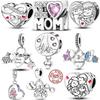 Copper Charms Love Mother Family Sister Heart Beads Fit Original Bracelet Diy Jewelry Gift For Women Friends