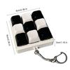 Keyboard Keychain Toy Portable Keyboard Stress Reliever Black White Keyboard Fidget Toy 9 Clicker Keychain for Stress Relief Portable Decompression