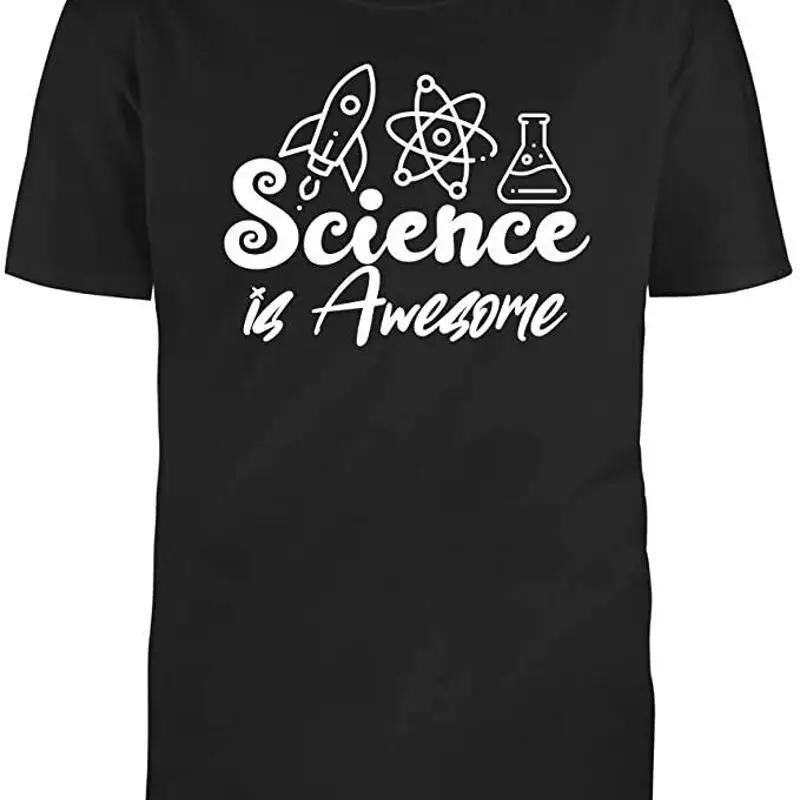 Unisexs Black Half Sleeves Cotton Science Is Awesome Novelty Funny T Shirt