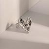 Checkered Ring For Men Retro Hip Hop Dropping Glue Copper Color Open Finger Ring Punk Student Jewelry Accessories Gifts
