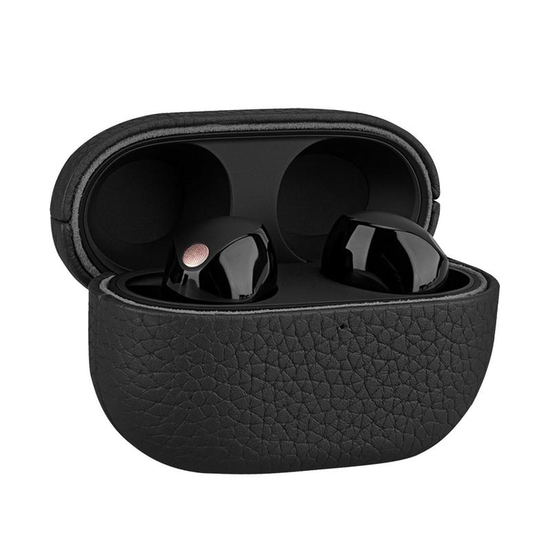 Custodia di Lusso in Pelle di Mucca per SONY WF 1000XM5 Vera Pelle Artigianale Copertura WF 1000XM5 Motivo a Grana Custodie per Auricolari Bluetooth b