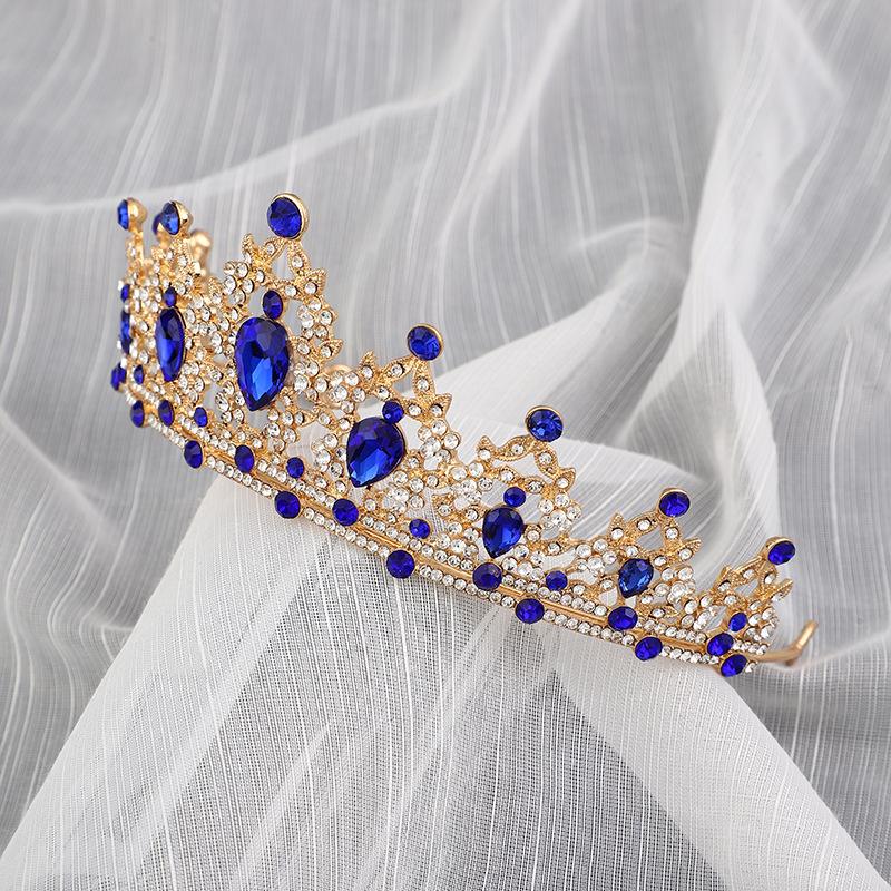 

Премиальный темперамент свадебные аксессуары для волос сплав гальванизированный барочный кристалл женская головная корона головной убор ювелирные изделия драгоценный камень корона