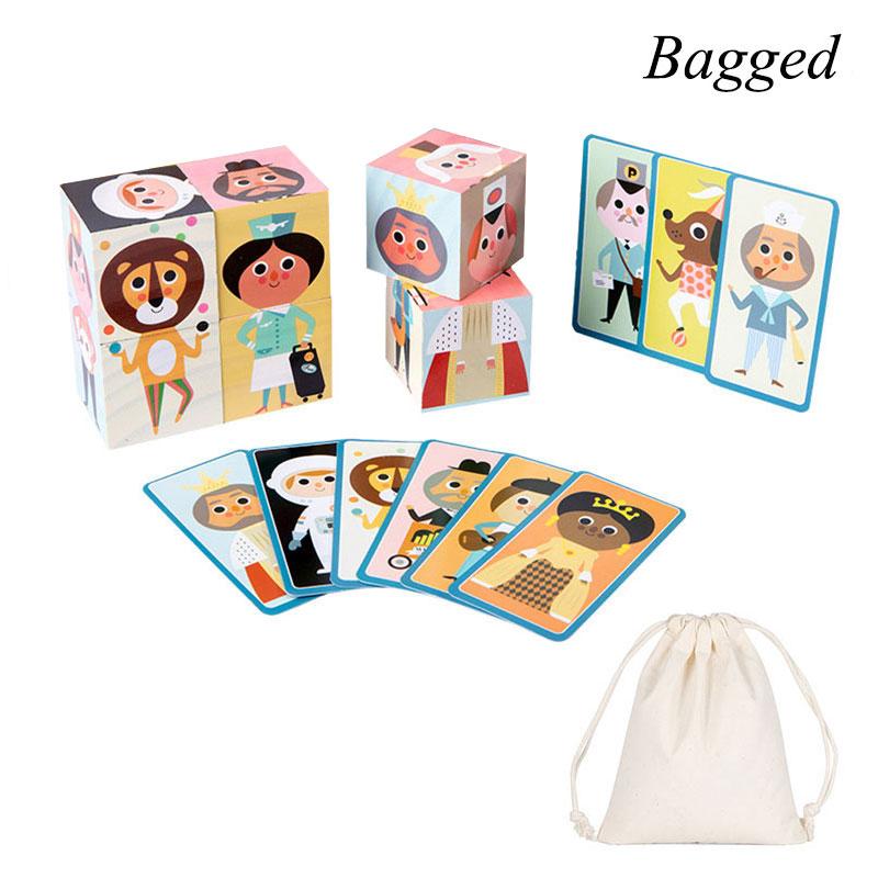 

Kids Character Puzzle Toy Big Particles Learning Color Combination Pattern Wooden Toy Training Logical Thinking Educational Toys