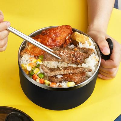 1000ML Noodle Kasesi Gıda Sınıfı Taşınabilir Sızdırmaz Paslanmaz Çelik Okul Yurdu Öğrenci Ramen Noodles Kasesi Kapaklı Günlük Kullanım