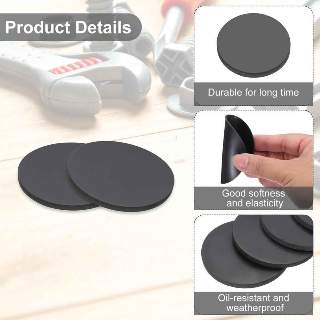 PATIKIL Anti-Vibration Pads, 1.8 x 0.16 inches (45 x 4 mm), Rubber Feet Washers,