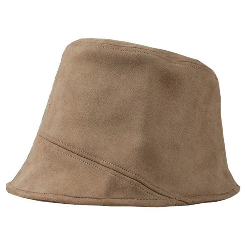 All-match Retro Suede Basin Hat Fashion Fisherman Hat Windproof Bucket Hat for Fall Winter Daily Wear Morning Workout