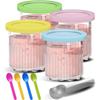 Containers Replacement for  Deluxe Pints Lids Creamy Ice Cream Containers Cups Set Family Size Compatible