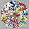 50PCS Cartoon Transportation Stickers - Cute & Waterproof for Kids' Journals, Notebooks, Bottles & Suitcases.