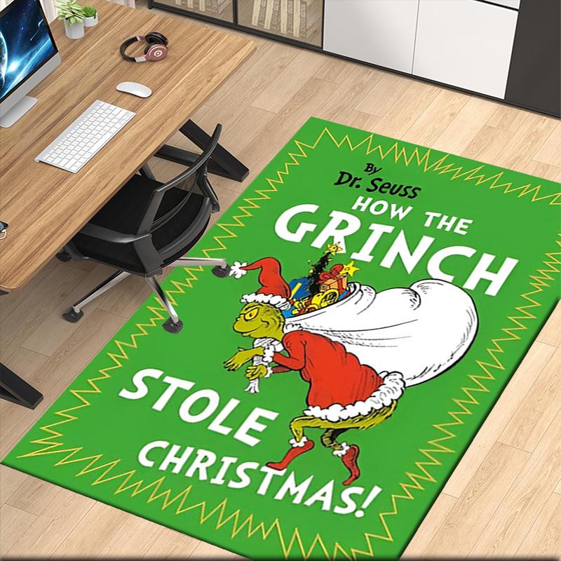 Grinch Printed Carpetrugfor Office Chair Living Room Bedroom Kitchen Room Decor Gifts