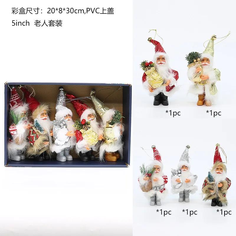 5 Stück/4 Stück Weihnachtsmann Anhänger Set Farbkarton geeignet für Weihnachtsbaum Anhänger Dekoration, Party um Gästen ein kleines Geschenk zu senden