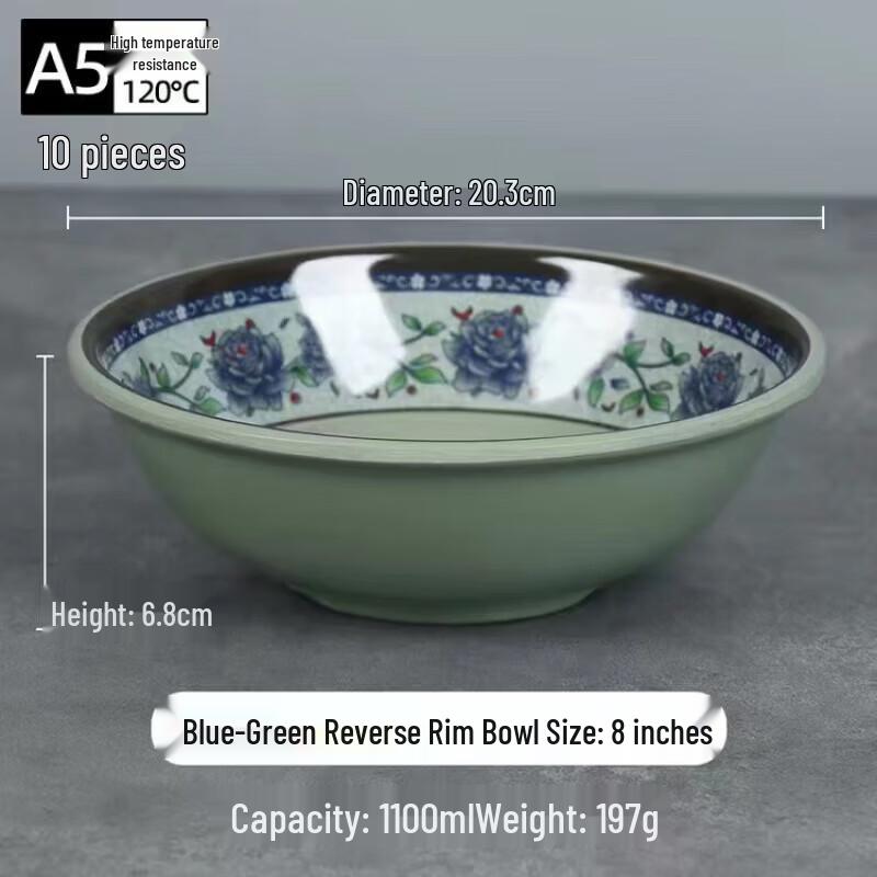 Shengxinhui Commercial Melamine Deep Bowls, 10-Pack