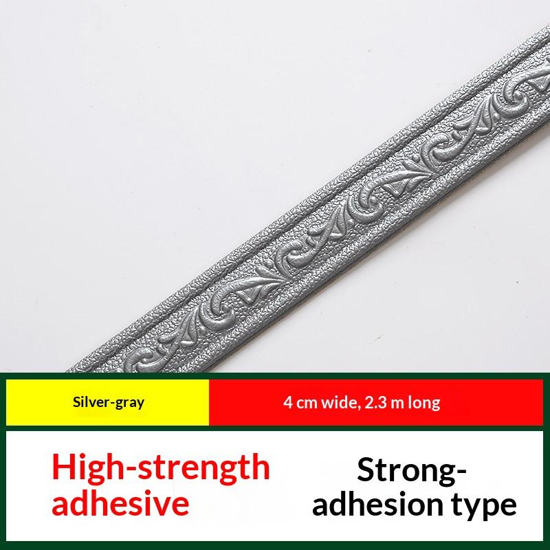 1Pc 2.3M 3D Self Adhesive Sticker Wall Trim Line Skirting Border Decor Household Living Room Diy Tv Background Stickers