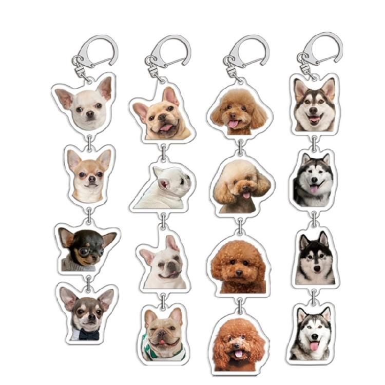 Cartoon Dog Bag Pendant Lovely Animal Shaped Keychains Acrylic Keyring Ornaments