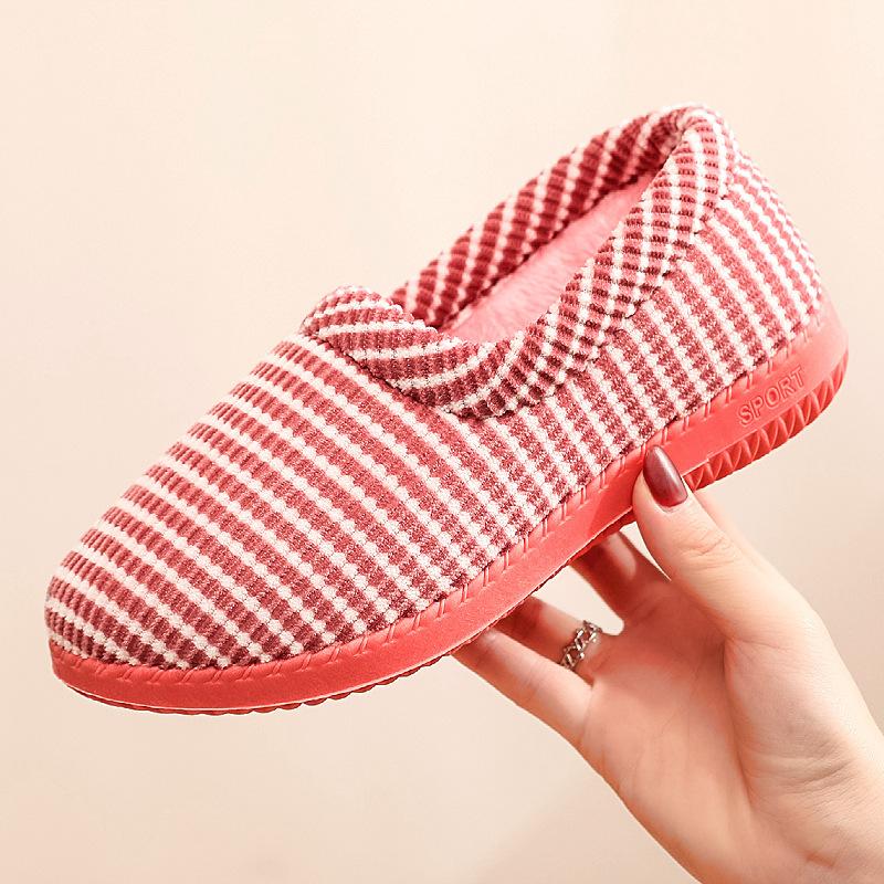 25 Baumwollpantoffeln Damen Wintermodelle Fleece dicksohlige rutschfeste weichsohlige Mutterschuhe Leopardenmuster warme Baumwollschuhe