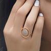 Natural Zircon Full Paved Women's Ring 585 Rose Golden Unique Luxury Design Bride Wedding Jewelry Best Gift for Girls