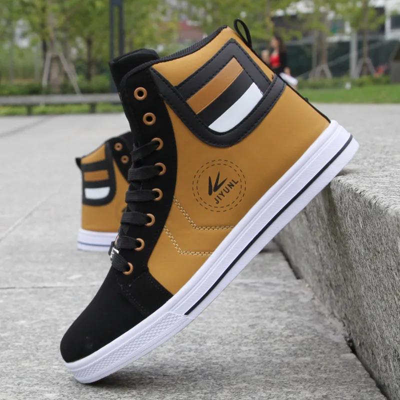 

Men s Sneakers High-top Casual Shoes Lightweight Shoes for Men Fashion Hip Hop Walking Shoes Flat Plus Size Men Vulcanized Shoe 39