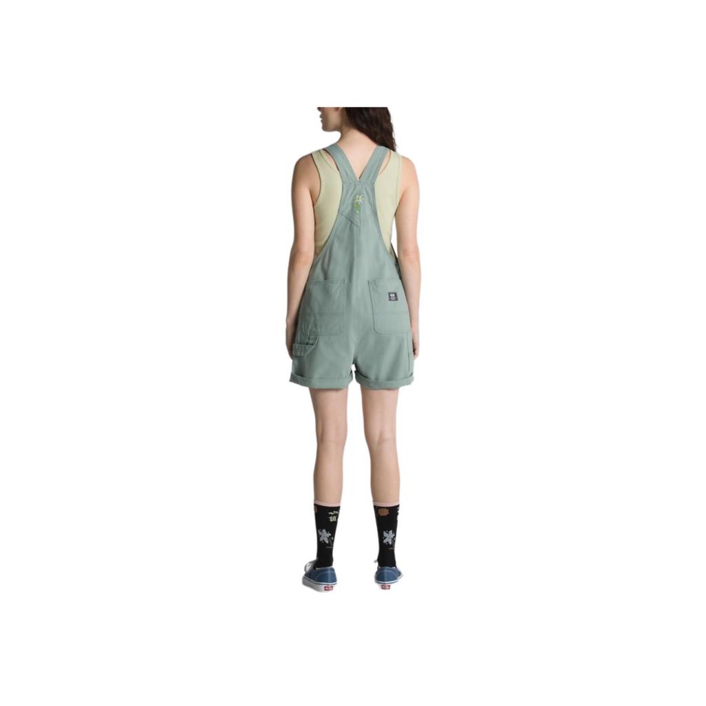 Vans Embroidered Orange Weave Overalls Shorts Women Bottoms Green VN000465RL6