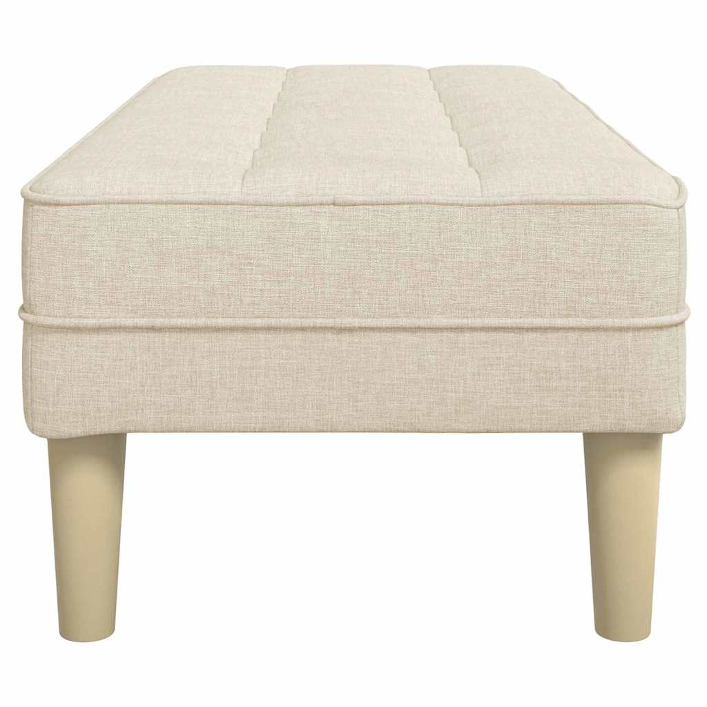 Bench with Cushion Linen 113 X 57 X 39 Cm Fabric
