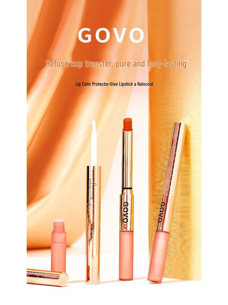 GOVO Jingchun Waterproof Double-Ended Lipstick: Long-Lasting, Non-Fading, Non-Stick Cup, Live Streaming Style