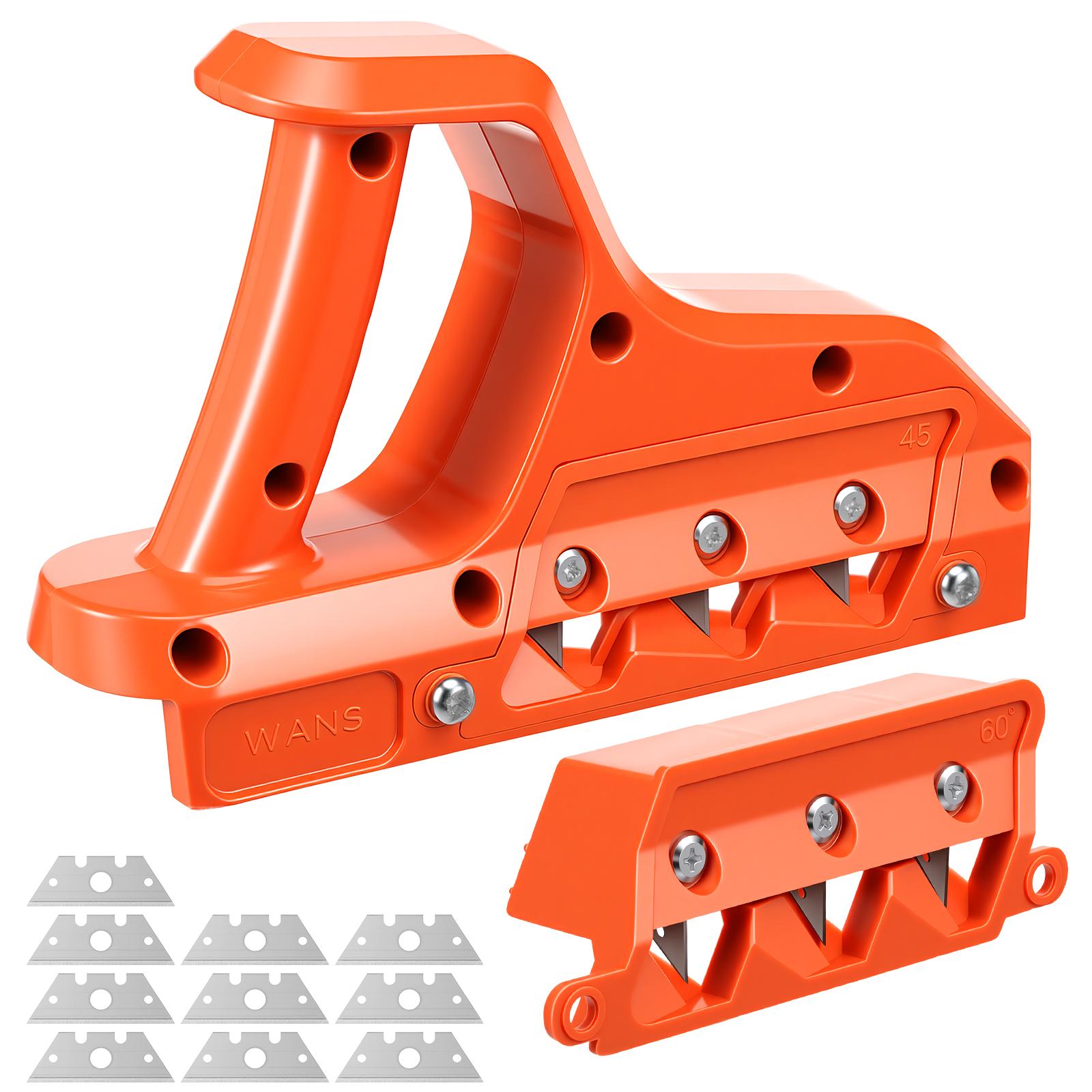 

Plasterboard Quick Cutter 45° 60° Gypsum Board Chamferer with 10 Blade Gypsum Board Hand Plane Woodworking Trimmer Hand Tool Set