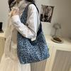 Leopard Print Cotton Cloth Tote Bag Women's New Fashion Popular Simple Commuter Bag Casual Retro Shoulder Bag