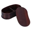 Portable Lunch Box Set Japanese Wooden Food Storage Container for Home Picnic 17x9cmPainted