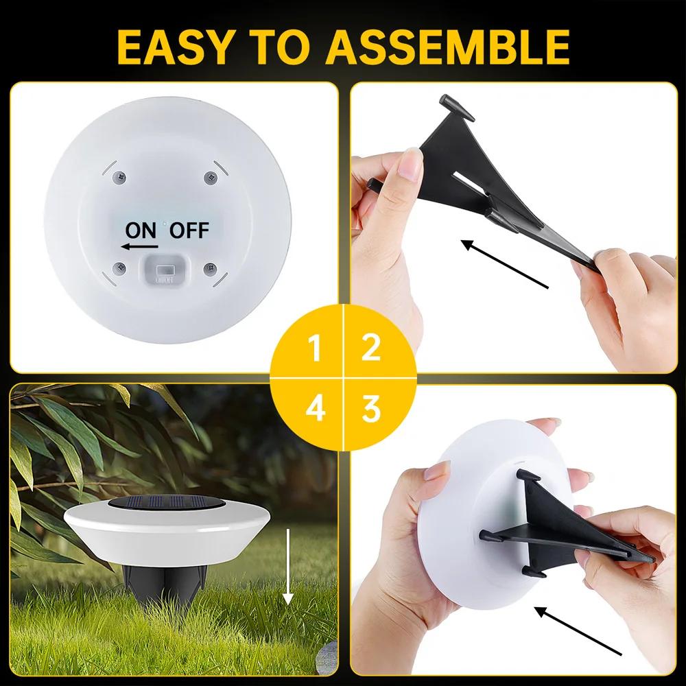 LED Solar Underground Light Waterproof Lawn Light Outdoor Decorative Lights Garden Floor Lamp Ground Lamp For Terraces Ground