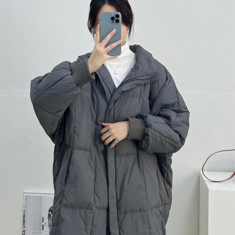 New down cotton-padded clothes for women's winter long cotton-padded jackets loose coats over the knee cotton-padded clothes are trendy.