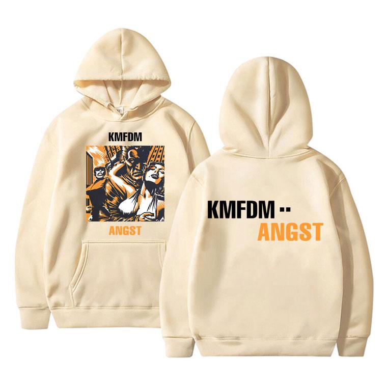 Rock Band Kmfdm Angst Double Sided Print Hoodie Men Women Retro Gothic Punk Sweatshirt Male Casual Fleece Cotton Hooded Pullover
