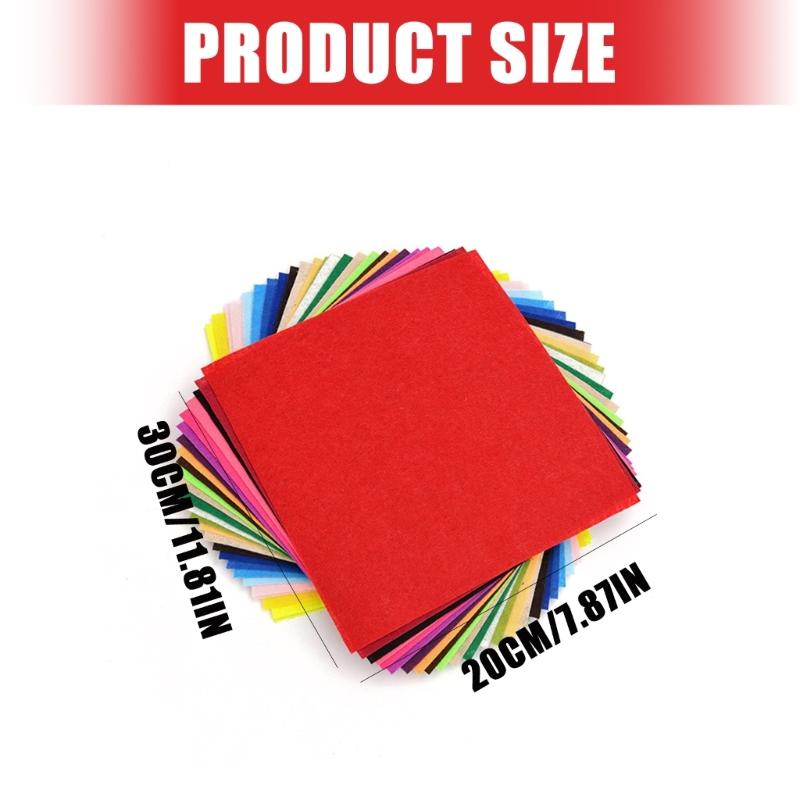 Felt Sheets in 40 Random Hues Designs for Preschool Art Projects Safe Fabric for Kids Handcraft and Simple Shaping
