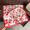 Art commuter style simulation silk printing silk scarf square scarf high-end shawl sunscreen neck small square scarf headscarf scarf