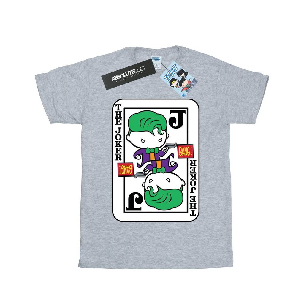 DC Comics Womens/Ladies Chibi Joker Playing Card Cotton Boyfriend T-Shirt