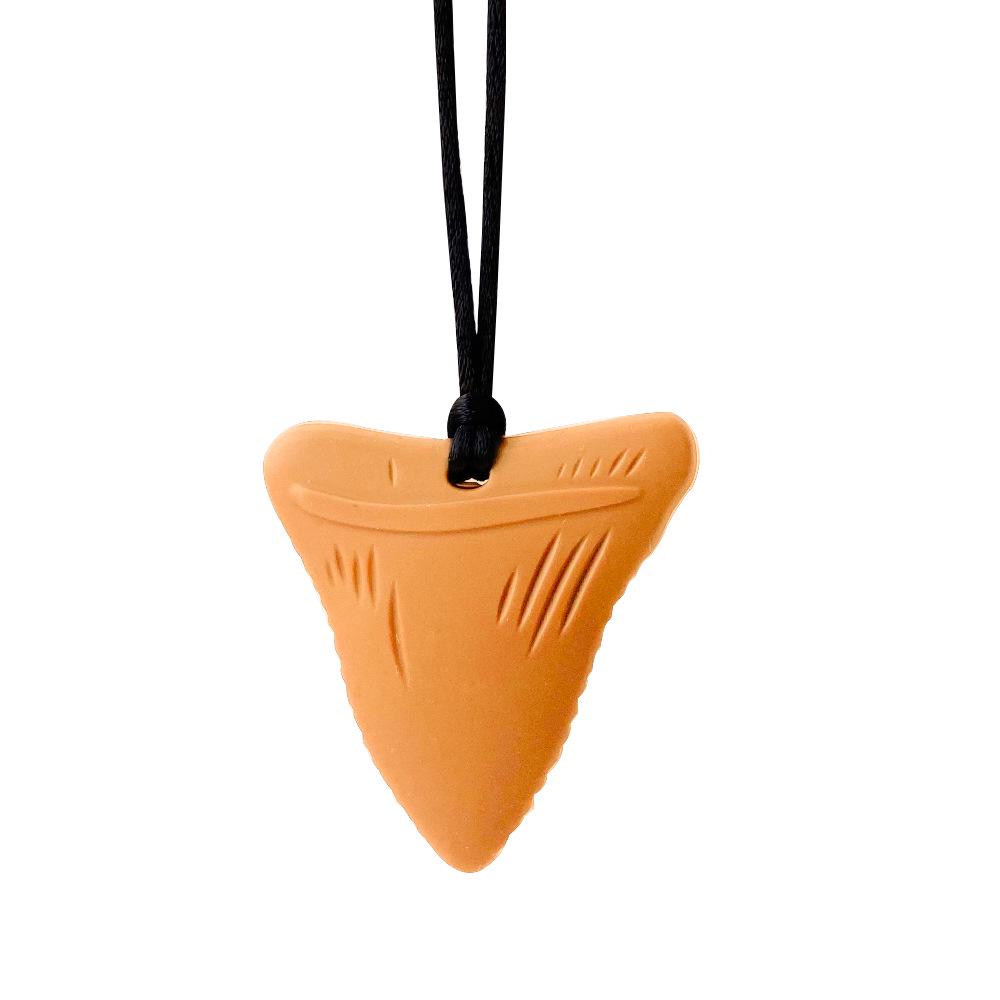 Silicone Shark Teeth Teether Necklace - Baby Chewing & Grinding Toy, Food-Grade Pacifier Accessory.